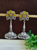 Antique Silver Pearl Jhumka Earrings | AMOLA