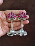 Antique Silver Pearl Jhumka Earrings | Sarichka Fashion