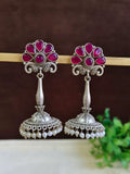 Antique Silver Pearl Jhumka Earrings | Sarichka Fashion