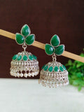 Navratri Oxidised Jhumkas with Beads | AMOLA