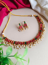 Multicolor Ethnic Necklace Set with Earrings | Sarichka