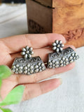 Phulwari Oxidised Silver Floral Stud Earrings | Sarichka