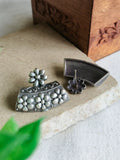 Phulwari Oxidised Silver Floral Stud Earrings | Sarichka