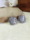 Antique Silver 2 Pesa Old Coin Hook Earrings | Sarichka