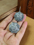 Antique Silver 2 Pesa Old Coin Hook Earrings | Sarichka