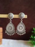 Silver Oxidised Teardrop Dangler Earrings | Sarichka
