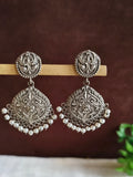 Fancy Oxidised Pearl Motif Women’s Earrings | Sarichka