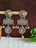 Antique Oxidized Silver Birds Dangler Earrings | Sarichka