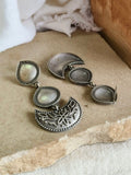 Silver Oxidised Half Moon Pear Drop Earrings | Sarichka