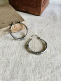 Silver Plated Oxidized Hoop Earrings | AMOLA
