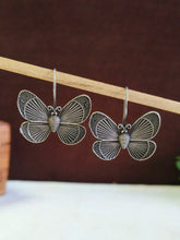 Oxidised Butterfly Brass Hook Earrings for Elegant Charm | Sarichka