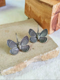 Oxidised Butterfly Brass Hook Earrings for Elegant Charm | Sarichka