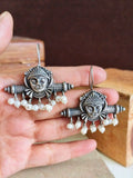 Navratri Oxidised Mata Ji Hook Earrings | Sarichka