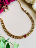 Gold-Plated South Indian Jewelry Necklace Set | Sarichka