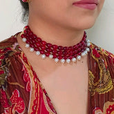 Emerald Harmony Choker Necklace Set | Sarichka