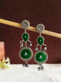 Silver Polish Hand-Painted Meenakari Dangler Earrings | Sarichka