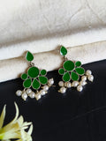 Hand-Painted Silver Enamel Danglers – Elegant & Timeless | AMOLA
