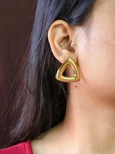 Minimal Gold Hollow Triangle Stud Earrings | Sarichka