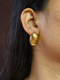 Bold Golden Dome Chunky Stud Earrings | Sarichka