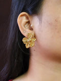 Golden Floral Tarnish-Free Stud Earrings | Sarichka