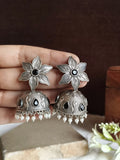 Silver Antique Oxidised Ethnic Jhumka Earring | Sarichka