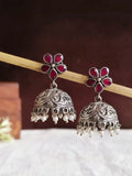 Antique Silver-Plated Oxidised Jhumka | Sarichka