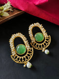 Golden Monalisa Stone Contemporary Earrings | Sarichka