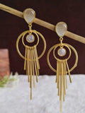 Golden Monalisa Stone Chic Dangler Earrings | Sarichka