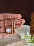 Gold-Plated Monalisa Gemstone Chic Studs | AMOLA