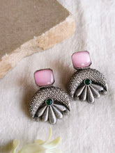 Antique Oxidised Floral Stud Earrings | Sarichka