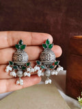 Silver Replica Kalash Kundan Stud Earrings | Sarichka