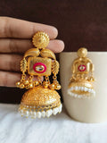 Premium Golden Pearl Drop Jhumki Elegance | Sarichka