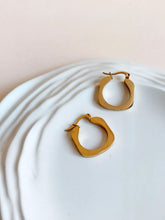 Gold Plated Retro Hoop Earrings | Sarichka
