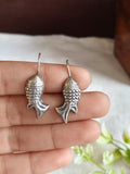 Oxidized Silver Fish Hook Earrings | Sarichka