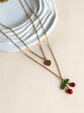 Layered Cherry Pendant Chain Necklace | AMOLA