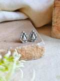 925 Silver Plated Pan Stud Earrings | Sarichka
