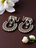Silver Elephant Dangler Earrings | AMOLA