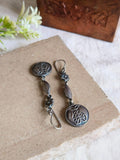 Silver Polished Oxidized Boho Hook Earrings | Sarichka