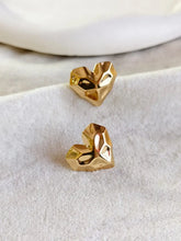 Golden Hammered Heart Mini Stud Earring | Sarichka