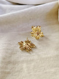 Golden Floral Statement Stud Earrings | Sarichka