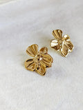 Golden Floral Tarnish-Free Stud Earrings | Sarichka