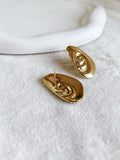 Golden Conch Shell Stud Earrings | Sarichka
