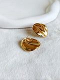 Golden Wave Pattern Round Studs | Sarichka