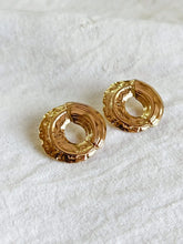 Golden Hammered Irregular Round Earrings | Sarichka