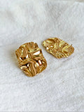 Retro Hammered Gold-Plated Modern Studs | Sarichka