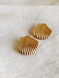Golden Anti-Tarnish Beach Shell Ear Stud | Sarichka