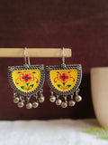 Hand Painted Oxidised Earrings | Sarichka