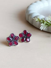 Daily Wear Floral Oxidised Stud Earrings | Sarichka