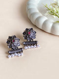 Floral Pearl Drop Stud Earrings | AMOLA