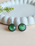 Circle Oxidised Hook Earrings | AMOLA